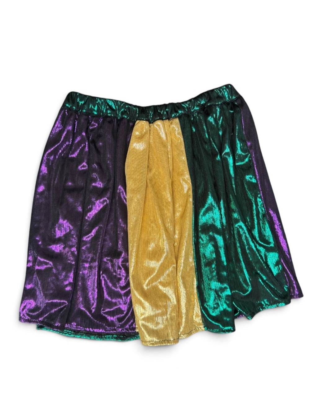 The Mardi Gras Collections Metallic Purple Green Gold Skirt M/L